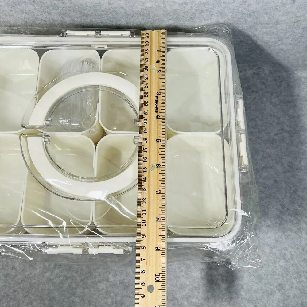 Snackle Box‎ Charcuterie Container 2 Pack Divided Serving Tray with Lid Storage